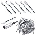 36Pack Eye Lag Screw 2" Lag Wood Screws with 1Pcs Eye Lag Driver Galvanized Carbon Steel Heavy Duty Cement Concrete Wall Anchors Lag Screw