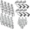 36PCS 1/2 inch Hydraulic Hose Fittings 1/2" Hose x 1/2 NPTF Male &amp; JIC 37° Female and Male Pipe Hydraulic Hose Crimp Fitting Ends for Hydraulic Line Air Hose Repair Kit