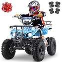 36V Kids ATV Four Wheeler w/Air-Filled Tires, 500W Electric ATV 4 Wheeler w/XL Metal Frame, 15MPH Max, Safety Kill Switch, 3 Suspension &amp; Disc Brakes, Kids Quad ATV for Ages 6+, Weaver