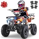 36V Kids ATV Four Wheeler w/Air-Filled Tires, 500W Electric ATV 4 Wheeler w/XL Metal Frame, 15MPH Max, Safety Kill Switch, 3 Suspension & Disc Brakes, Kids Quad ATV for Ages 6+, Emberfrost