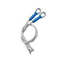 37-50mm Wire and Cable Mesh Pulling Grip Fits for Light and Heavy Cables (D: 1.45"-1.96"), Double Head Cable Pulling Socks, Galvanized Steel Electrical Pulling Grips