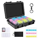 37-Slot SD Card Holder, Water-Resistant Camera Memory Card Case