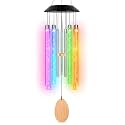 38” Bubble Column Aluminum Tube Solar Light LED Wind Chime for Outside, Weather Resistant Outdoor Garden Patio Soft Tone Decor, Ideal Gift for Birthday, Mother's Day, Meditation, Relaxation