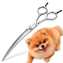 38 Degree Curved Scissors for Dog Grooming 6.5” Japan VG10 Alloy Steel Extreme Downward Professional Curved Grooming Shears for Face Right Handed(6.5 inch)
