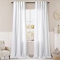38 inch Width White Semi Sheer Linen