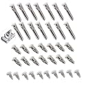 38 Pack Rachet Belt Pin Replacement Screw Side Rivet Fix Plug Nail Pins for Leather Belts Sliding Automatic Buckle Repair Parts Hardware Components