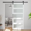 38in x 84in 5-Panel Sliding Glass Barn Door with 4ft Hardware Kit