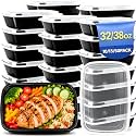 38oz 10 Pack Disposable Food Leftover Containers with Lids, Meal Prep Containers Reusable, To Go Containers Leakproof, Microwave Freezer Dishwasher Safe for Festival
