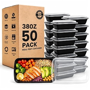 38oz 50 pack meal prep containers reusable disposable food containers with lids bpa free microwavedishwasherfreezer safe to go containers