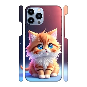 Cat with Blue Eyes Printed Hard Mobile