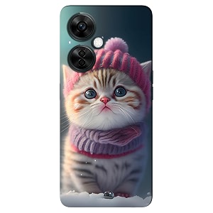 Cute Kitty with Scarf -Pink Printed Hard