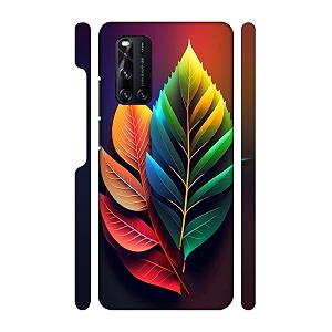 Green-Orange Leaves Printed Hard Mobile Back Cover