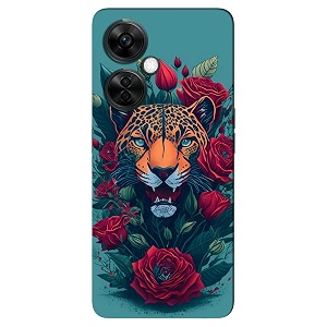 Leopard- Roses-Plants Printed Hard Mobile Back Cover