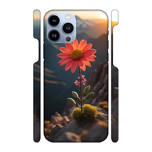 Orange Flower -Mountain Printed Hard Mobile Back