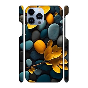Stones Leaves -Yellow Printed Hard Mobile
