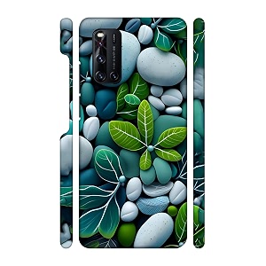 Stones Leaves -Turquoise Printed Hard Mobile