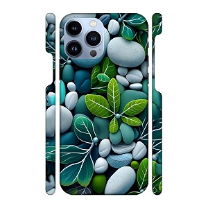 Stones Leaves -Turquoise Printed Hard Mobile