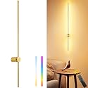 GOODATE 39.4 Inch Battery Operated Wall Sconce, 12000mAh Rechargeable Wall Sconce with Remote Control, Dimmable LED Wireless Wall Light for Bedroom, Living Room, 15 Colors, 180° Rotate, Gold, 1 Pack