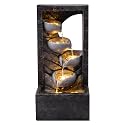 39.8" H Modern Outdoor Water Fountain, 5-Tier Waterfall with LED Lights