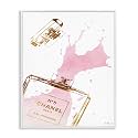 'Glam Perfume Bottle Splash Pink Gold'| Framed Giclee Art
