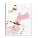 'Glam Perfume Bottle Splash Pink Gold'| Framed Giclee Art