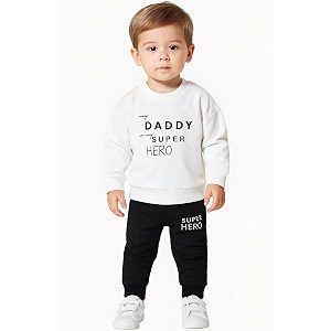 39my daddy superhero39 printed cotton baby clothing setstshirt-pyjama boysgirls born baby to 6 years