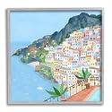 'Positano Cliffside Coastal City Architecture'| Framed Giclee Art | Stupell Industries | Gray, 12 x 12 Inches, Easy to Hang and Sturdy, Made in USA, by Carla Daly