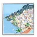 'Positano Cliffside Coastal City Architecture'| Framed Giclee Art | Stupell Industries | White, 12 x 12 Inches, Easy to Hang and Sturdy, Made in USA, by Carla Daly