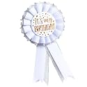 It's My Birthday Badge Pin Pink Birthday Ribbon Pin for Women and Men White &amp;Black Happy Birthday Brooch Pins Party Decorations Gifts