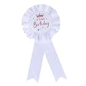 It's My Birthday Badge Pin Pink Birthday Ribbon Pin for Women and Men White &Black Happy Birthday Brooch Pins Party Decorations Gifts