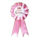 It's My Birthday Badge Pin Pink Birthday Ribbon Pin for Women and Men White &Black Happy Birthday Brooch Pins Party Decorations Gifts