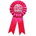 It's My Birthday Badge Pin Pink Birthday Ribbon Pin for Women and Men White &Black Happy Birthday Brooch Pins Party Decorations Gifts