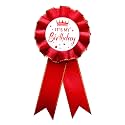 It's My Birthday Badge Pin Pink Birthday Ribbon Pin for Women and Men White &amp;Black Happy Birthday Brooch Pins Party Decorations Gifts