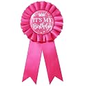 It's My Birthday Badge Pin Pink Birthday Ribbon Pin for Women and Men White &Black Happy Birthday Brooch Pins Party Decorations Gifts