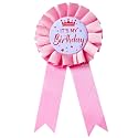 It's My Birthday Badge Pin Pink Birthday Ribbon Pin for Women and Men White &Black Happy Birthday Brooch Pins Party Decorations Gifts