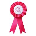 It's My Birthday Badge Pin Pink Birthday Ribbon Pin for Women and Men White &Black Happy Birthday Brooch Pins Party Decorations Gifts