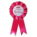 It's My Birthday Badge Pin Pink Birthday Ribbon Pin for Women and Men White &Black Happy Birthday Brooch Pins Party Decorations Gifts
