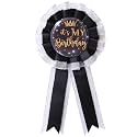 It's My Birthday Badge Pin Pink Birthday Ribbon Pin for Women and Men White &Black Happy Birthday Brooch Pins Party Decorations Gifts