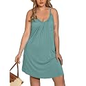 IN'VOLAND Nightgowns for Women Plus Size Sleep Dress Sleeveless Chemise