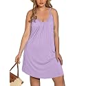 IN'VOLAND Nightgowns for Women Plus Size Sleep Dress Sleeveless Chemise