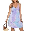 IN'VOLAND Nightgowns for Women Plus Size Sleep Dress Sleeveless Chemise