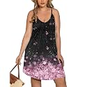 IN'VOLAND Nightgowns for Women Plus Size Sleep Dress Sleeveless Chemise