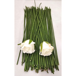 12 inch dark green floral stem wire crafting floral paper wrapped wire for artificial flowers making plant stub stem diy flower arrangement 50 piece green floral wire