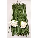 12 Inch Dark Green Floral Stem Wire Crafting Floral Paper Wrapped Wire for Artificial Flowers Making, Plant Stub Stem, DIY Flower Arrangement (50 Piece, Green Floral Wire)