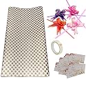 3A Featuretail Golden Polka Dot Gift Wrapping Paper, Gifts Wrap Sheets, Packing Paper Sheet for Birthday Gift Pack (15 Sheets, Golden Color Combo)