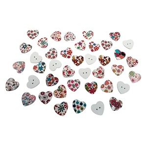 multicolor wooden buttons for craft decoration sewing amp diy crafts material size 15mmx15mm multicolor heart shaped button pack of 50