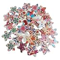 Multicolor Wooden Buttons for Craft, Decoration, Sewing &amp; DIY Crafts Material (Size 15MMX15MM) (Assorted Print Star Shape, 25pc 30MM Size)
