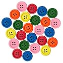 Multicolor Wooden Buttons for Craft, Decoration, Sewing &amp; DIY Crafts Material (Size 15MMX15MM) (Multicolor Plain, 20 MM, Set of 25 Pc)