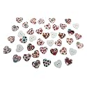 Multicolor Wooden Buttons for Craft, Decoration, Sewing &amp; DIY Crafts Material (Size 15MMX15MM) (Multicolor Heart Shaped Button, Pack of 50)