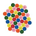 Multicolor Wooden Buttons for Craft, Decoration, Sewing &amp; DIY Crafts Material (Size 15MMX15MM) (Multicolor Plain, 20 MM, Set of 50)